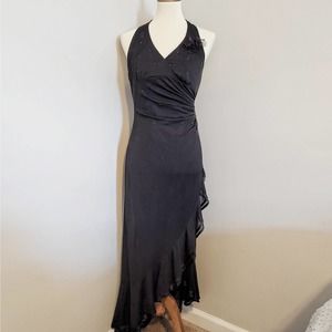 Rampage Vintage 90s Rhinestone Black Halter Gown